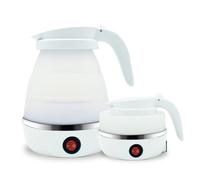 Bouilloire électrique Pliable,Bouilloire électrique Voyage En Silicone, Mini Bouilloire Pliable De Voyage,Bouilloire Camping Pliable,Bouilloire électrique pour le camping, la randonnée (Blanc)