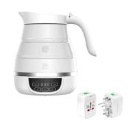 Bouilloire électrique pliable miniature, idéale for les voyages. Affichage de la température, réglage multi-vitesses, silicone alimentaire, 600 ml, 110-220 V, maintien au chaud, arrêt automatique