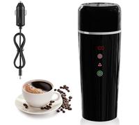 Bouilloire électrique pour voiture, 12v et 24v Portable Chauffe Eau de Voiture, Petite Tasse Chauffante de voyage, Bouilloire Voiture et Camion Allume Cigare, doublure en acier inoxydable 304, 420 ml