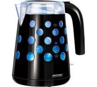 Bouilloire électrique rétro-éclairée 1,7 L sans fil filtre anti-calcaire, MPM, MCZ-86, 2200, Noir Noir G