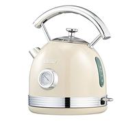 Bouilloire électrique rétro Wiltal, acier inoxydable,blanc crème | Ensemble bouilloire et grille-pain, 2200 W, 1,8 litres, Idéal pour thé, café, aliments pour bébés, Sans BPA