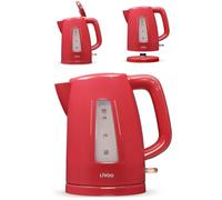 Bouilloire électrique ROUGE 2200W sans fil 1,7L Socle pivotant 360°C