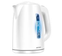 MPM MCZ-66 Bouilloire Électrique Intérieur Éclairé, Capacité 1,7L, sans Fil, sans BPA, Arrêt Automatique, Filtre à Lime 2200W, Blanc