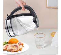 Bouilloire électrique sans fil TRIOMPH ETF1580 - Bol en verre - 1,7L - 2200W - Résistance cachée - Inox