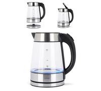 Bouilloire électrique Verre Transparent 1.7L 2200W LED BLEU acier inoxydable