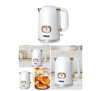 Bouilloire Électrique - Vintage - 1.7L - 2200W - Acier Inoxydable - Sans Fil Blanc et Doré