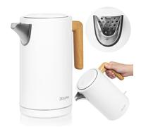 Bouilloire électrique - ZEEGMA - Ketlee - 1,7 L - 2200 W - Blanc/Bois