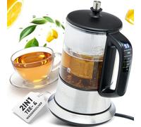 Bouilloire electriques - Bouilloire électrique - Profi Cook PC-TK 1165 - Bouilloire 2 en 1 - à thé et à l'eau - Commandes Tactiles - 1100 Watts - Capacité de 0,5 Litres - Couleur Argent
