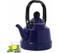 bouilloire émaillée, Bouilloire à thé élégante en émail bleu - Théière polyvalente for(1.1L)