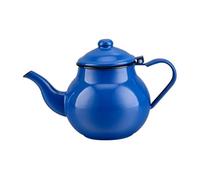 bouilloire émaillée, Bouilloire à thé en émail vintage - Pot cloche avec poignée(Blue,2.5 L)