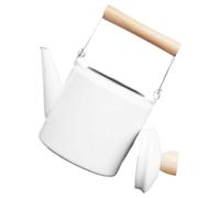 Bouilloire Émaillée Japonaise 2,4 L Poignée Bois pour Cuisinière | Chauffe Eau, Café, Vin Chaud, Conductivité Élevée, Poignée Anti Brûlure, Usage Maison Hôtel