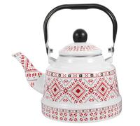 Bouilloire Émaillée Rouge 1,7 L en Acier Inoxydable pour Cuisinière | Style Rétro Artistique, Versement Facile, Compatible Gaz et Induction, pour Eau Chaude et Vin Chaud