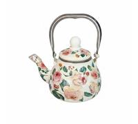 Bouilloire Émaillée Théière Petite Capacité Infuseur Fleur Surface Émaillée Pratique pour Maintenir l'Ordre Dans la Cuisine pour Utilisation, size to 3, Théière À Fleurs Avec Filtre