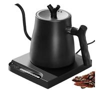 Bouilloire en acier inoxydable 1 l : bouilloire à col de cygne, réglage intelligent de la température de 45 à 100 °C, 1000 W, pour la maison et la préparation du café, noire