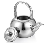 Bouilloire en Acier Inoxydable 1l avec Filtre et Poignée, Argenté | Gaz et Induction, Compacte et Facile à Nettoyer, Rangement Simple, Poignée Anti-brûlure, Kettle
