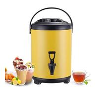 Bouilloire en Acier Inoxydable 6L, 8L, 10L, 12L, avec Robinet, poignée de Transport et Grande capacité. Idéale pour la Restauration, Les Bureaux, Les hôtels et Les fêtes. Couleur : Jaune.