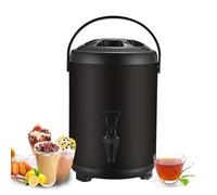 Bouilloire en Acier Inoxydable 6L, 8L, 10L ou 12L avec Robinet, poignée de Transport et Grande capacité. Idéale pour la Restauration, Les Bureaux, Les hôtels et Les fêtes. Couleur : Noir.