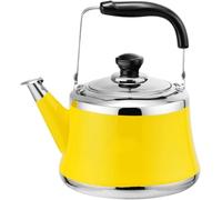 Bouilloire en acier inoxydable avec infuseur, petite théière sifflante, bouilloire de camping portable(Yellow,1.5L)
