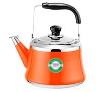 Bouilloire en Acier Inoxydable, Style théière Classique, Fond épais, différentes capacités Disponibles, sifflet intégré, 1 l/33,8 oz, Efficace (Rouge 1 L (33,8 oz))
