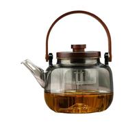 Bouilloire en carafe transparente de 1 litre avec couvercle et poignée en | Grande théière sûre pour réchaud pour adultes, pour le jardin, le camping, le pique-nique, la cour, les fêtes