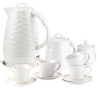 Bouilloire en céramique 1,7 L avec service 4 personnes WSK [Rosenstein & Söhne]