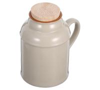 Bouilloire en Céramique Beige 460ml Poignée et Couvercle | Style Vintage Classique, Prise en Main Confortable, Format Compact, pour Thé, Jus, Eau Chaude