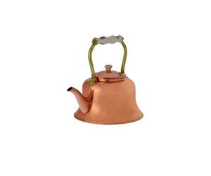 Bouilloire en cuivre, Theiere cuivre - avec anse en porcelaine, 1,5L