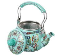 Bouilloire en Émail 2,2 L Verte pour Gaz, Électrique et Induction | Légère et Stable, Usage Voyage et Extérieur, Filtre Pot, Grosse Capacité pour Thé et Eau