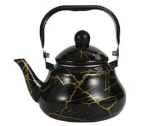 Bouilloire en émail, 2L Théière en émail vintage Bouilloire émaillée avec couvercle et poignée Bouilloire d'eau chaude sans sifflement pour la maison, la cuisine, le bureau et le camping
