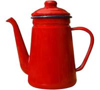Bouilloire en émail, Bouilloire en émail exquise, cafetière de 0,9 l, théière for la famille, canette de boisson avec couvercle et poignée(B)