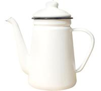 Bouilloire en émail, Bouilloire en émail exquise, cafetière de 0,9 l, théière for la famille, canette de boisson avec couvercle et poignée(E)