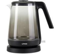 Bouilloire en verre Livoo 1,7 L Noire, Design moderne, chauffe rapide et fiable