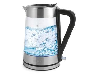 Bouilloire en verre Salter à LED changeantes, 1,7 L, bleu/rouge
