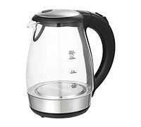 Bouilloire en verre TZS First Austria 1,7 L, avec filtre anticalcaire, 2200 watts, éclairage intérieur LED, sans fil, protection anti-ébullition à sec, base de connexion 360°