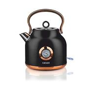Bouilloire électrique HAEGER Art Deco Black - Capacité 1.7 Litres, Puissance 2200W, Noir Noir