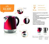 Bouilloire ETA Ela Mini Article n° : ETA859990010 Bouilloire compacte, volume 1,2 l, puissance absorbée 2100 W.
