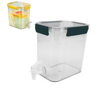 Bouilloire froide avec robinet, pichet d'eau de jus de réfrigérateur de 3,5 L, distributeur de boissons en plastique réutilisable, filtre, récipient de boisson pour la fête à la (Verte)