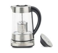Bouilloire H.Koenig avec infuseur et filtre, 2 400 W, capacité de 1,7 l, base de batterie 360 °, 4 températures, verre, TI700 inox, Gris