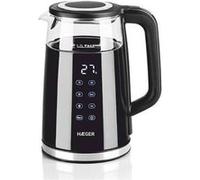 Bouilloire Haeger à température réglable Verre 1.7 L 2200 W Noir noir