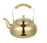 bouilloire induction Bouilloire dorée 1 L/1,5 L/2 L en acier inoxydable for cuisinière à gaz, induction, théière, camping, maison(1L)