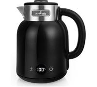 Bouilloire Inox 1,5L 2200W, Température Réglable 40-100°C, Écran LED, Maintien Au Chaud, Sans BPA Noir