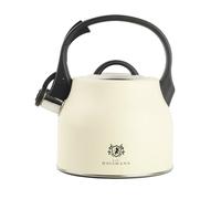 Bouilloire inox 2,3L avec sifflet - Bouilloire à flûte beige avec poignée en bois - Pour induction, gaz, électrique - Bouilloire rétro design 510g