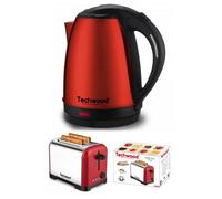 Bouilloire - Inox - Rouge - 1,8L - Sans Fil - 1500W - Arrêt Automatique