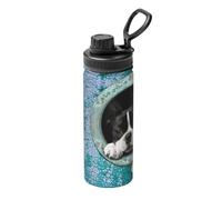 Bouilloire isolée, bouilloire isolée de 18 oz, bouteilles d'eau en acier inoxydable, tasse isolée,Boston Terrier