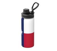 Bouilloire isolée de sport avec impression drapeau du Texas 510,3 g pour cyclisme, gym, basket-ball, extérieur, convient comme cadeau