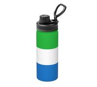 Bouilloire isotherme de sport avec drapeau de la Sierra Leone 532 ml - Bouteille d'eau pour boissons chaudes et froides, parfaite pour les voyages, la randonnée, le camping