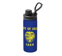 Bouilloire isotherme de sport avec drapeau de l'État de l'Oregon - Bouteille d'eau pour boissons chaudes et froides, parfaite pour les voyages, la randonnée, le camping