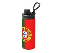Bouilloire isotherme de sport avec drapeau portugais 532 ml - Bouteille d'eau pour boissons chaudes et froides, parfaite pour les voyages, la randonnée, le camping