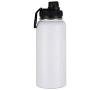 Bouilloire isotherme en acier inoxydable 304 de grande capacité avec isolation du froid sous vide pour sports de plein air (blanc, 1200 ml)