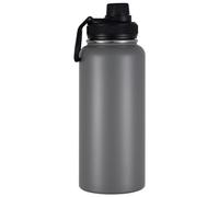 Bouilloire isotherme en acier inoxydable 304 de grande capacité avec isolation du froid sous vide pour sports de plein air (gris, 1200 ml)